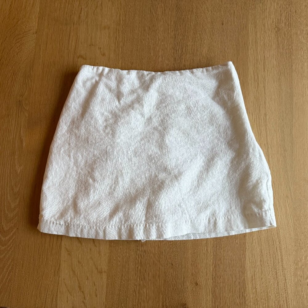 White Linen Mini Skort